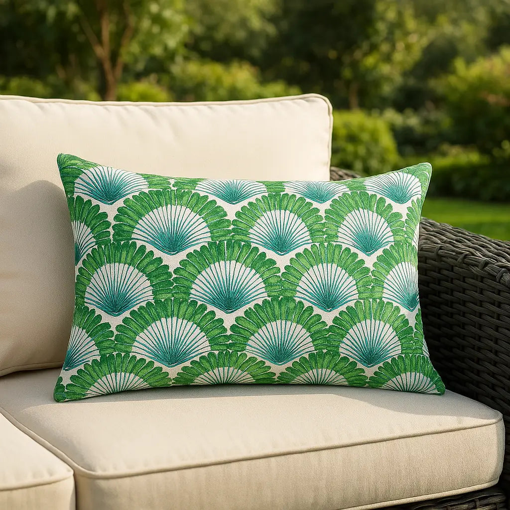Dellacorte Outdoor Green Cushion Cover or Filled Cushion 40cm x 60cm