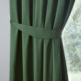 Dijon Plain Textured Curtain Tie Backs Pair - Dijon Curtain Tiebacks In Bottle Green 2