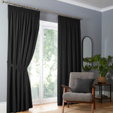 Dijon Blackout Thermal Pencil Pleat Curtains - Black Light Filtering Polycotton