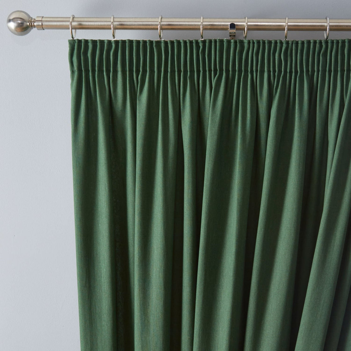 Dijon Blackout Thermal Pencil Pleat Curtains - Bottle Green Light Filtering Polycotton - Dijon Pencil Pleat Curtains In Bottle Green 2