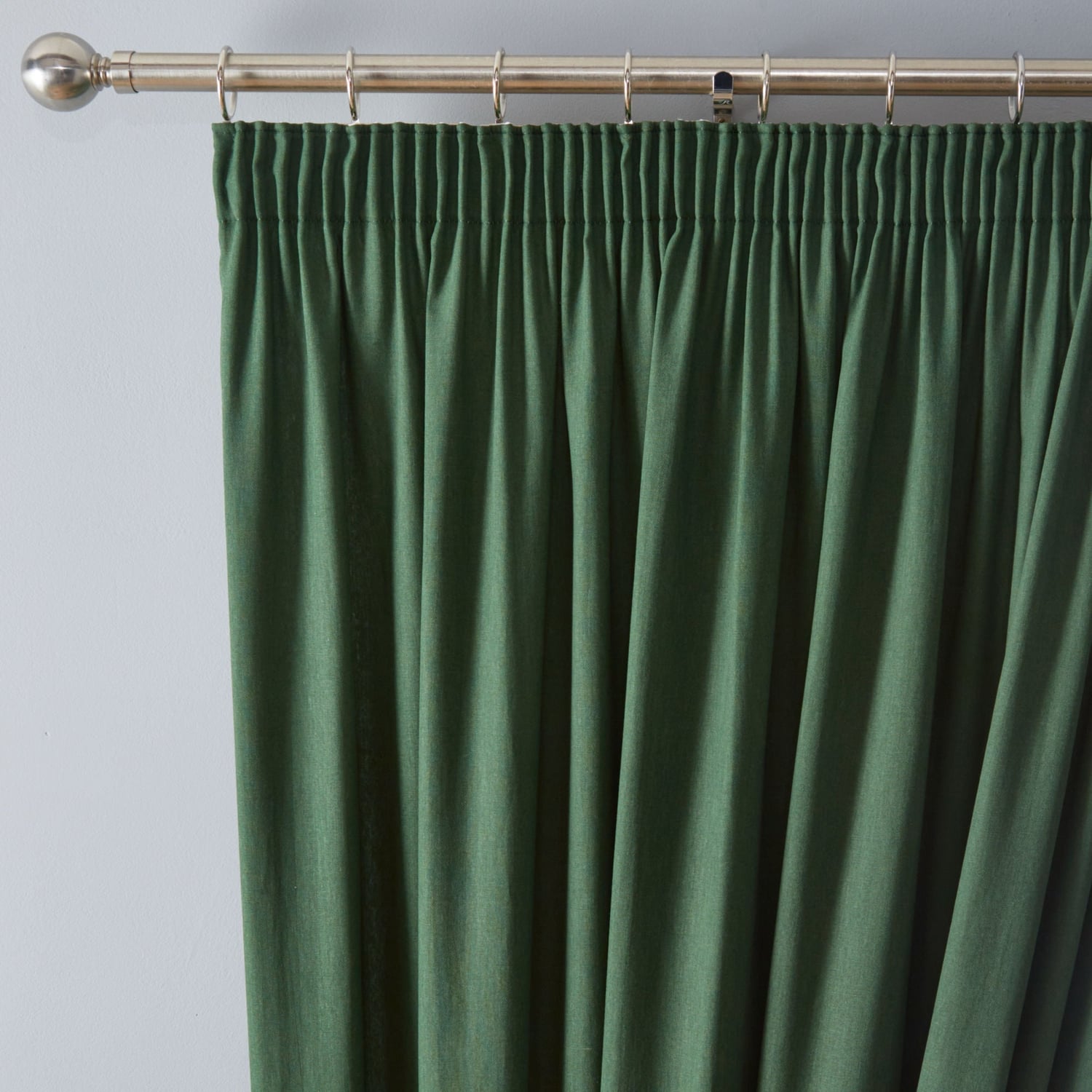 Dijon Blackout Thermal Pencil Pleat Curtains - Bottle Green Light Filtering Polycotton - Dijon Pencil Pleat Curtains In Bottle Green 2