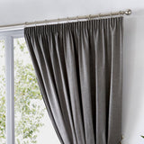 Dijon Blackout Thermal Pencil Pleat Curtains - Charcoal Light Filtering Polycotton - Dijon Pencil Pleat Curtains In Charcoal 3