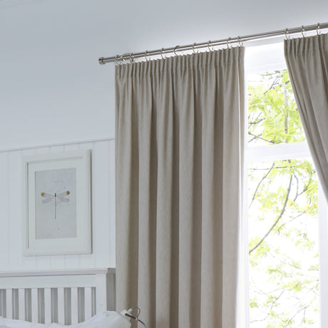 Dijon Blackout Thermal Pencil Pleat Curtains - Natural Light Filtering Polycotton - Dijon Pencil Pleat Curtains In Natural 2