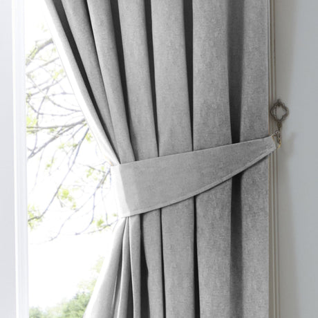 Dijon Blackout Thermal Pencil Pleat Curtains - Silver Light Filtering Polycotton - Dijon Pencil Pleat Curtains In Silver 3