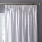 Dijon Blackout Thermal Pencil Pleat Curtains - White Light Filtering Polycotton - Dijon Pencil Pleat Curtains In White 2