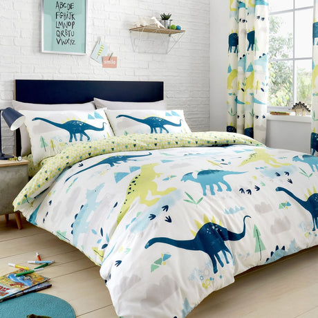Dino Dinosaur Kids Reversible Duvet Cover Set