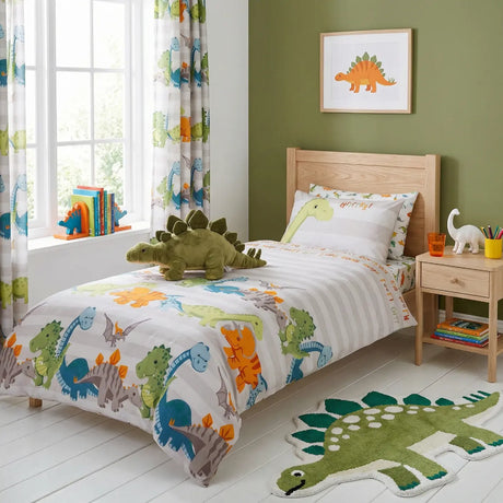 Dinosaur Duvet Cover Set - Natural