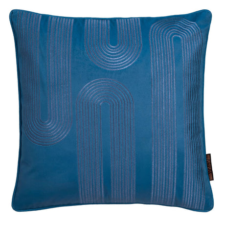 Laurence Llewelyn-Bowen Diva Ochre Geometric Embroidered Filled Cushion - Diva Embroidery Cushion In Teal 43 X 43Cm 2