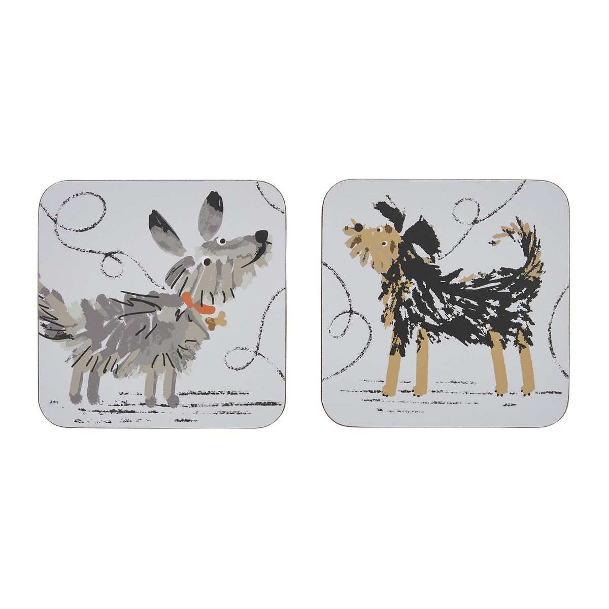 Ulster Weavers Dog Days Dog Print Coasters 4 Pack - Dog Days Coasters 4 Pack In Grey 3