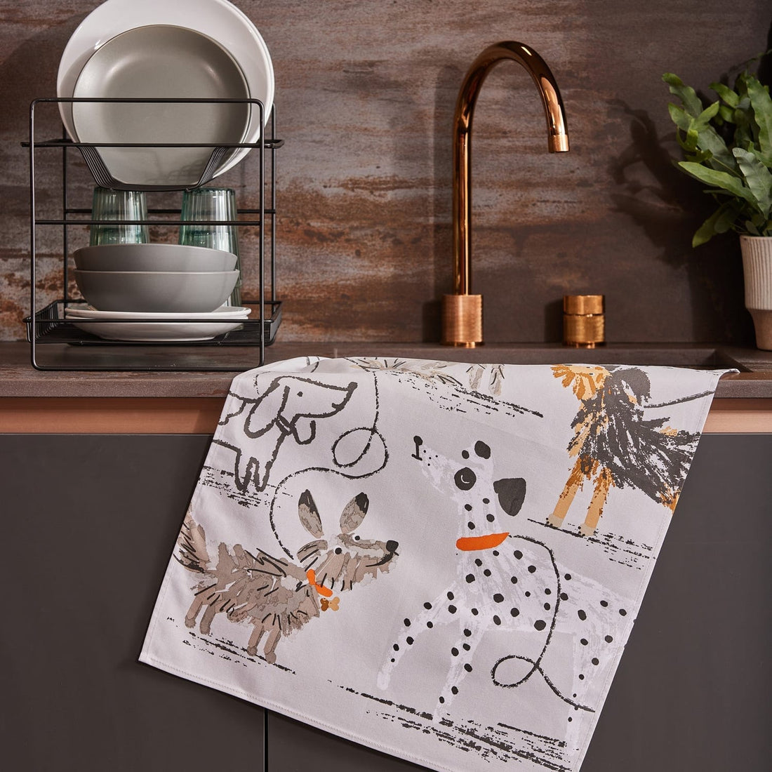 Ulster Weavers Dog Days Dog Print Tea Towel