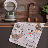 Ulster Weavers Dog Days Dog Print Tea Towel - Dog Days Cotton Tea Towel In Grey 2