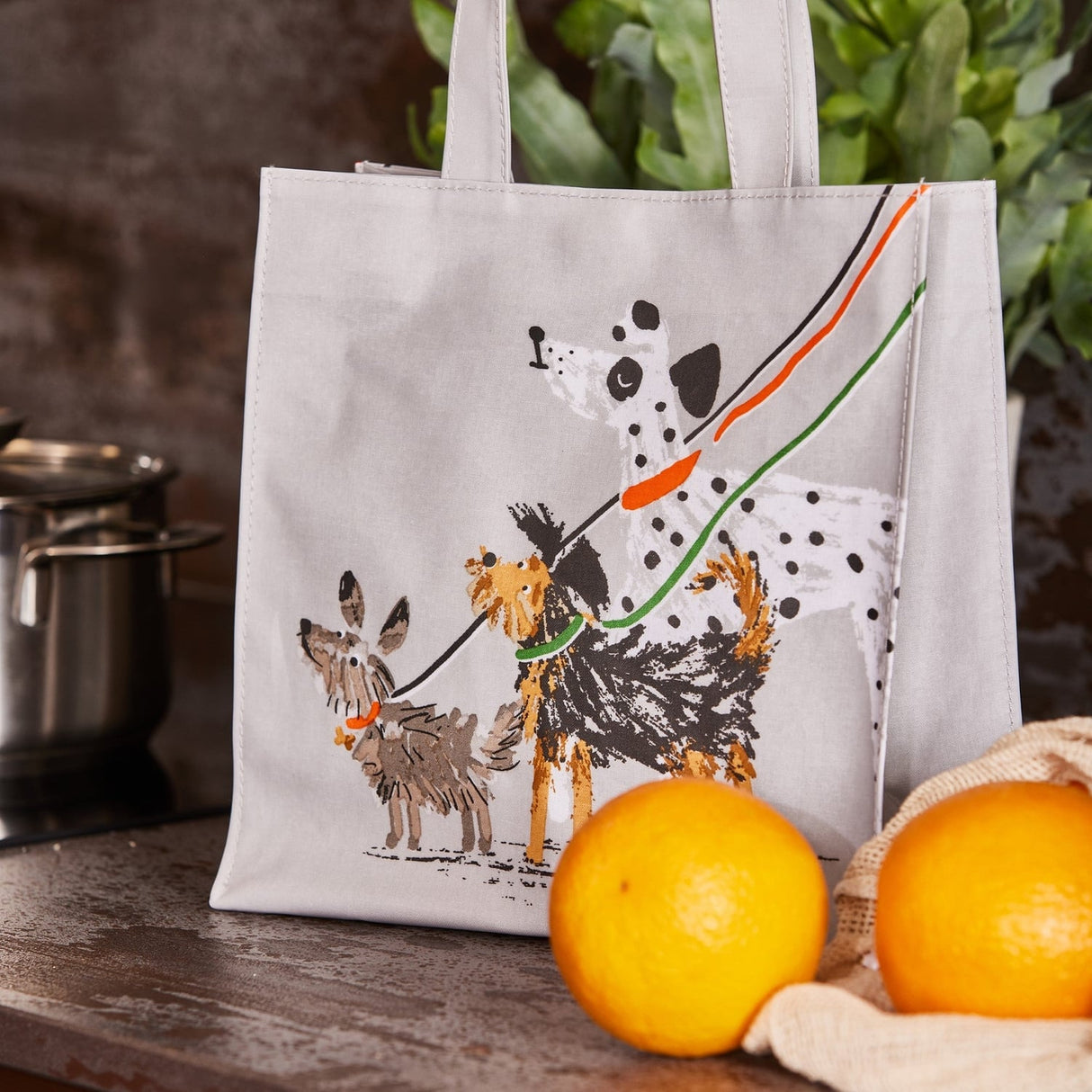 Ulster Weavers Dog Days Dog Print Small PVC Bag - Dog Days Pvc Bag Small In Grey 3