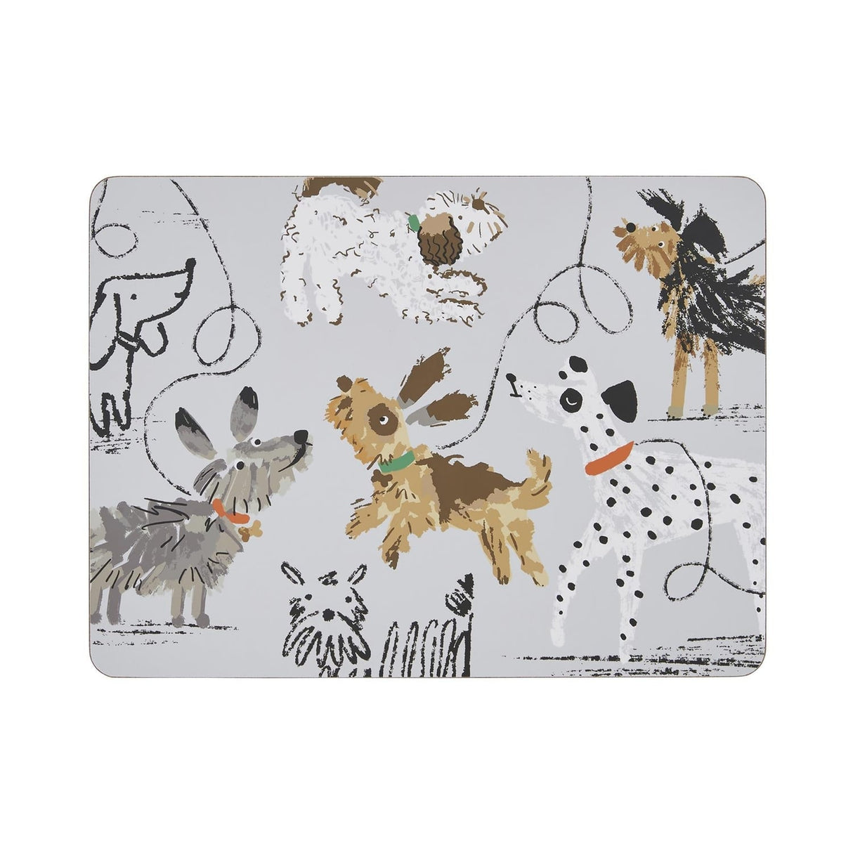 Ulster Weavers Dog Days Dog Print Placemat 4 Pack - Dog Days Placemat 4 Pack In Grey 2