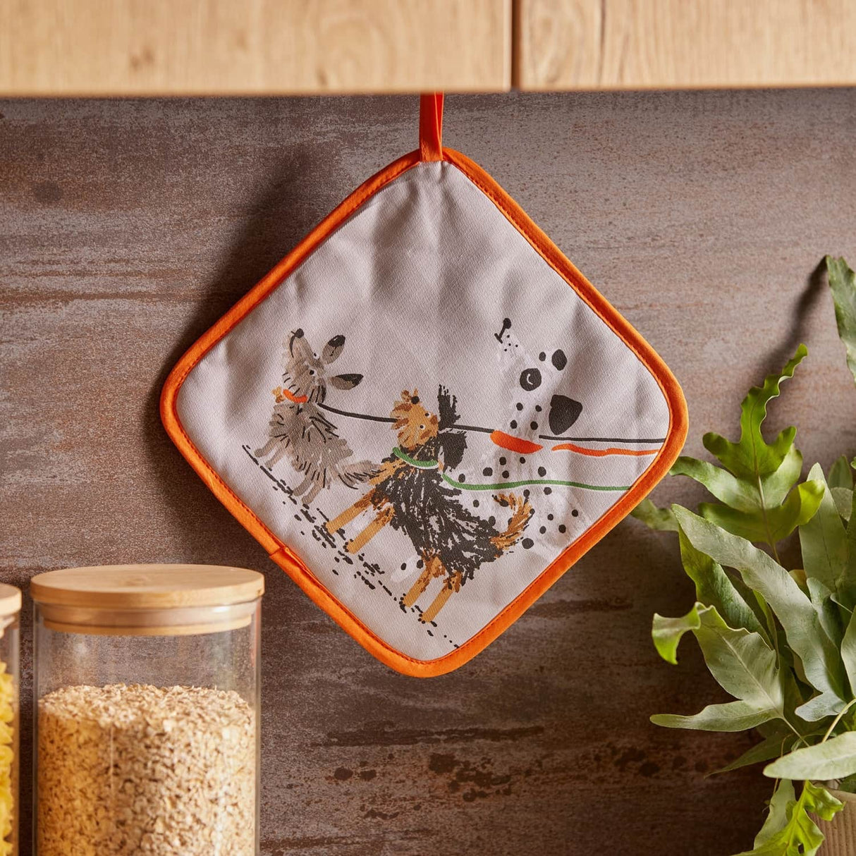 Ulster Weavers Dog Days Dog Print Pot Mat - Dog Days Pot Mat In Grey 2
