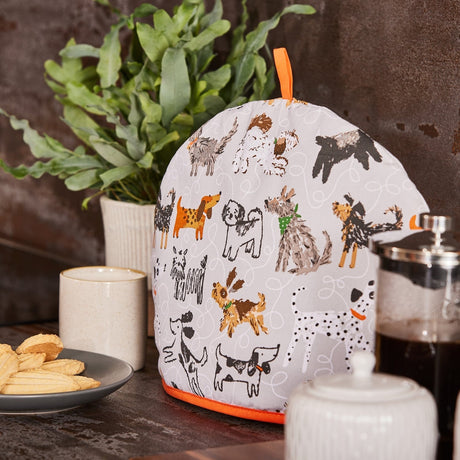 Ulster Weavers Dog Days Dog Print Tea Cosy - Dog Days Tea Cosy In Grey 3
