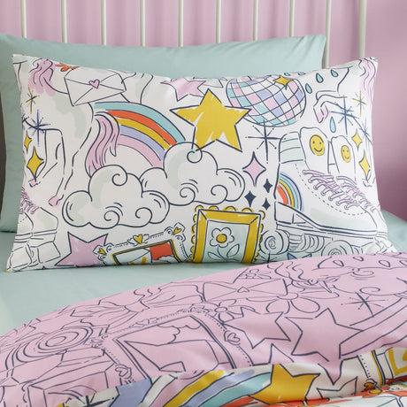 Doodle Hobby Multi Polycotton Duvet Cover Set - Doodle Hobby Duvet Cover Set In Multi 2