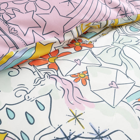 Doodle Hobby Multi Polycotton Duvet Cover Set - Doodle Hobby Duvet Cover Set In Multi 3