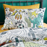 Doodle Zoom Multi Polycotton Duvet Cover Set - Doodle Zoom Duvet Cover Set In Multi 2