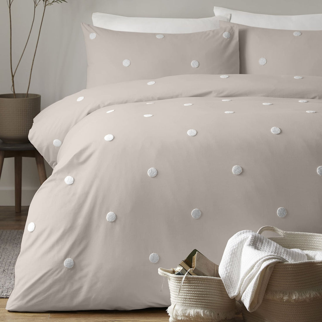 Dot Garden Linen 100% Cotton Duvet Cover Bedding Set