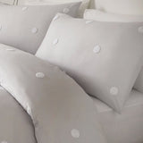 Dot Garden Cotton Duvet Cover Set - Silver - Dot Garden Duvet Cover Set In Silver With White Dots 3