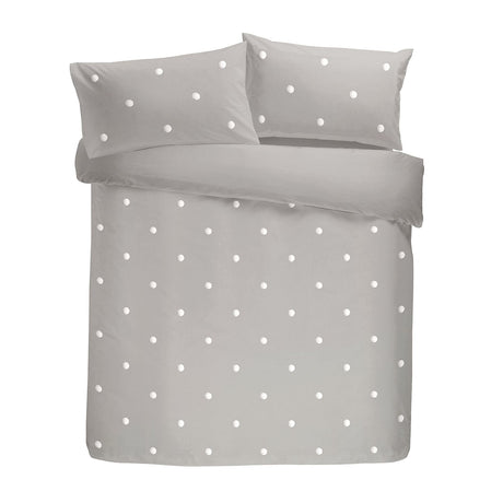 Dot Garden Cotton Duvet Cover Set - Silver - Dot Garden Duvet Cover Set In Silver With White Dots 4