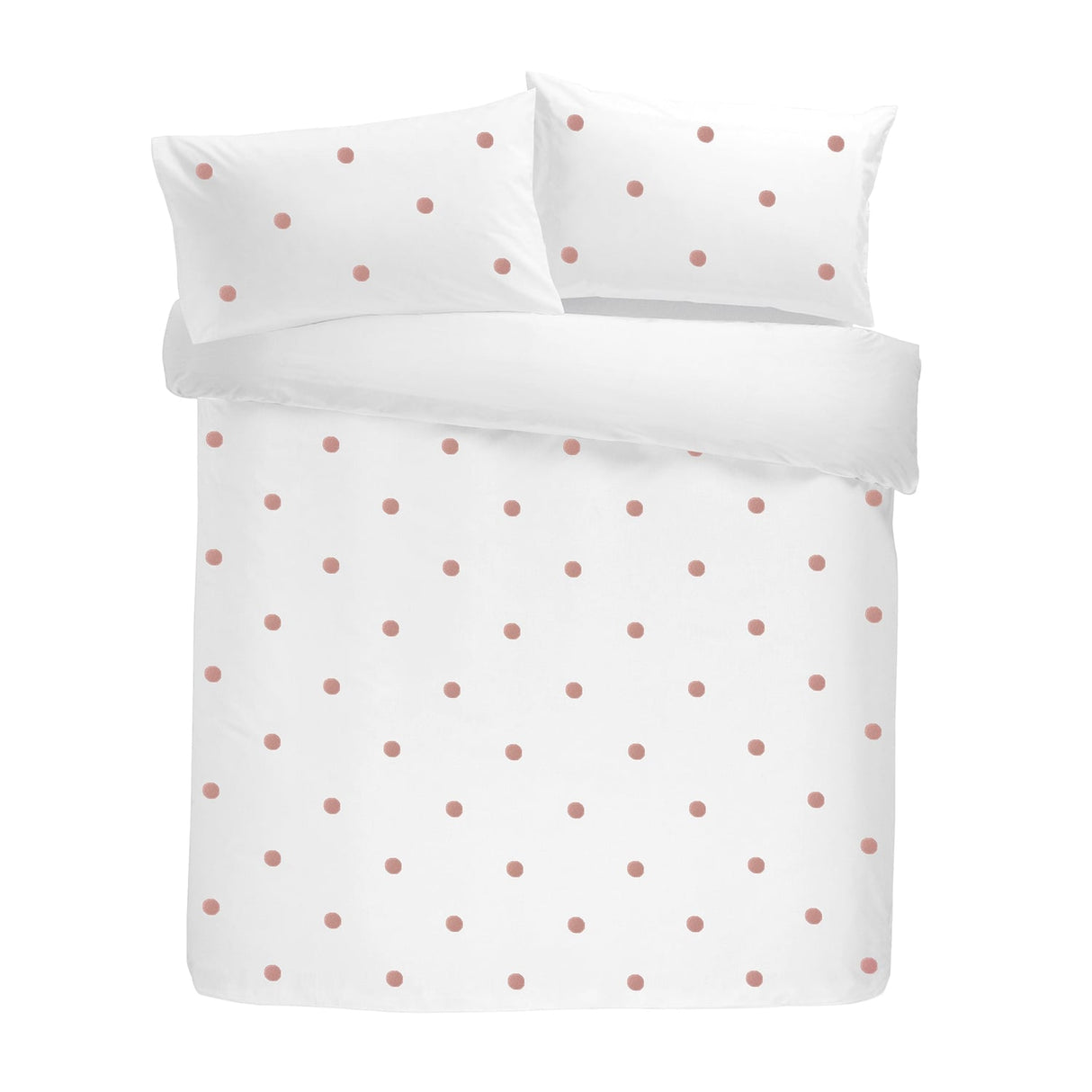 Dot Garden Cotton Duvet Cover Set - White + Pink - Dot Garden Duvet Cover Set In White With Pink Dots 4
