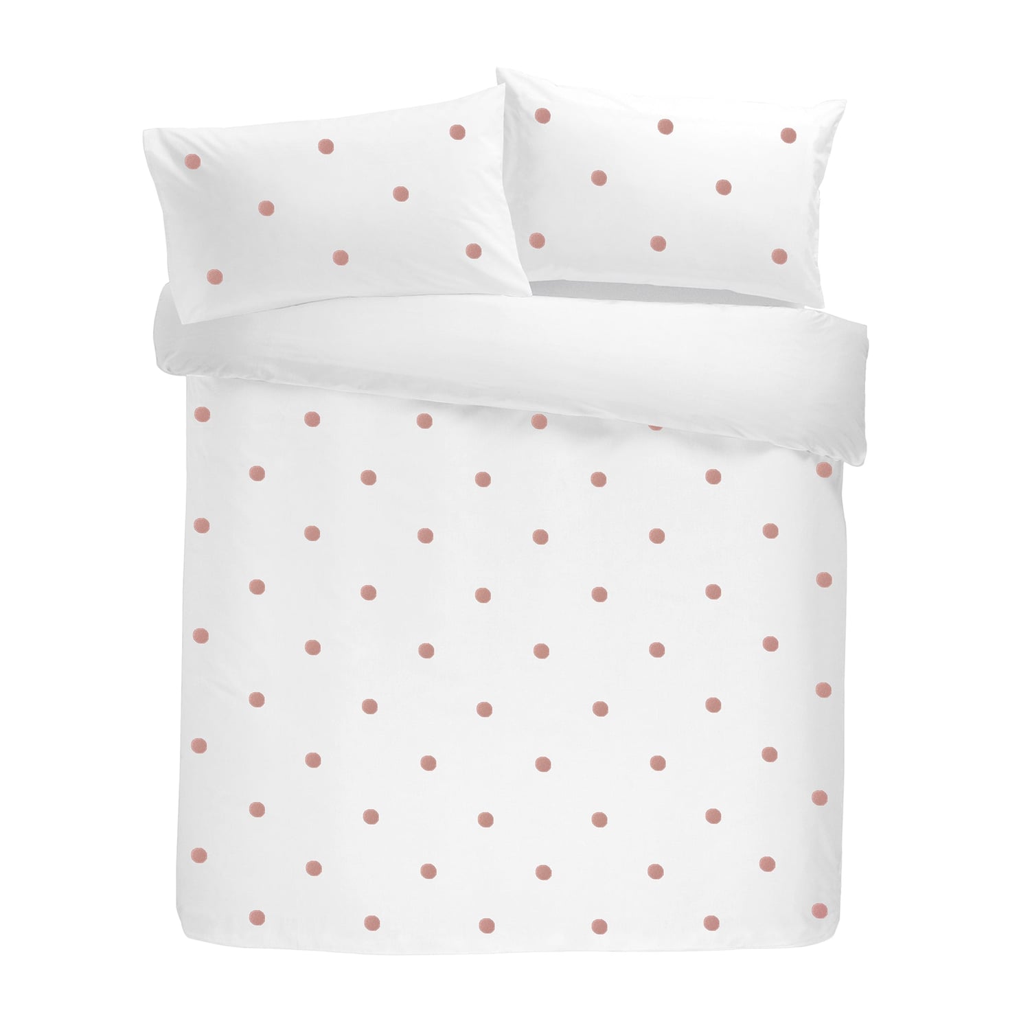 Dot Garden Cotton Duvet Cover Set - White + Pink - Dot Garden Duvet Cover Set In White With Pink Dots 4
