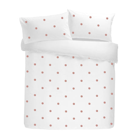 Dot Garden Cotton Duvet Cover Set - White + Pink - Dot Garden Duvet Cover Set In White With Pink Dots 4