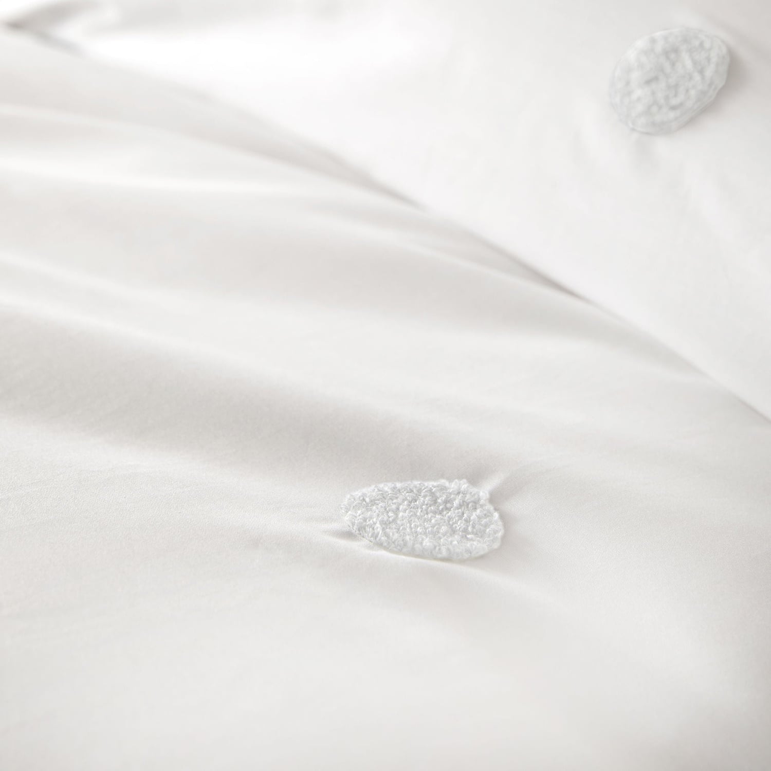 Dot Garden Cotton Duvet Cover Set - White - Dot Garden Duvet Cover Set In White With White Dots 2