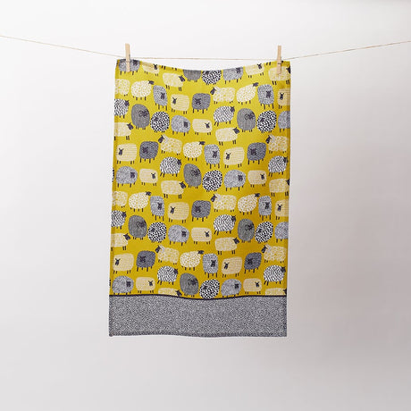 Ulster Weavers Dotty Sheep Cotton Tea Towel - Dotty Sheep Cotton Tea Towel In Yellow 2