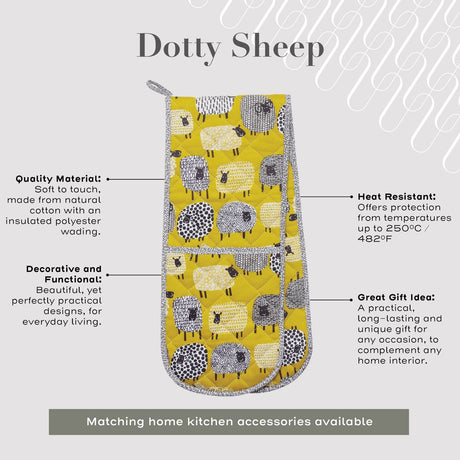 Ulster Weavers Dotty Sheep Cotton Double Oven Glove