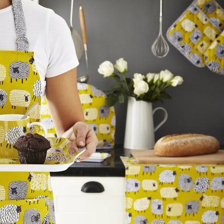 Ulster Weavers Dotty Sheep Cotton Double Oven Glove - Dotty Sheep Double Oven Glove In Yellow 2