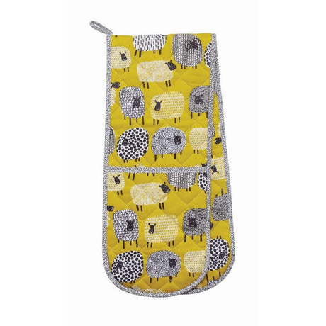 Ulster Weavers Dotty Sheep Cotton Double Oven Glove - Dotty Sheep Double Oven Glove In Yellow 3