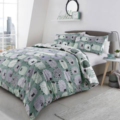 Dotty Sheep Duck Egg Duvet Cover Bedding Set