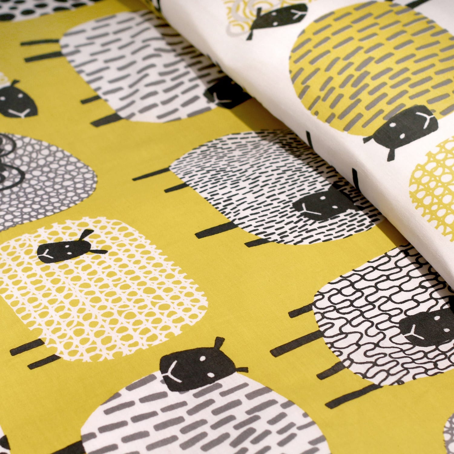 Dotty Sheep Polycotton Duvet Cover Set - Ochre - Dotty Sheep Duvet Cover Set In Ochre 2