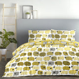Dotty Sheep Polycotton Duvet Cover Set - Ochre - Dotty Sheep Duvet Cover Set In Ochre 3