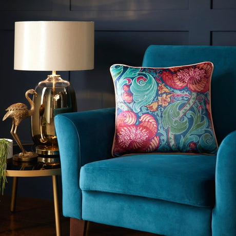 Laurence Llewelyn-Bowen Down the Dilly Blue Ochre Cushion Cover 43cm x 43cm - Blue