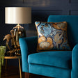 Laurence Llewelyn-Bowen Down the Dilly Blue Ochre Cushion Cover 43cm x 43cm - Ochre