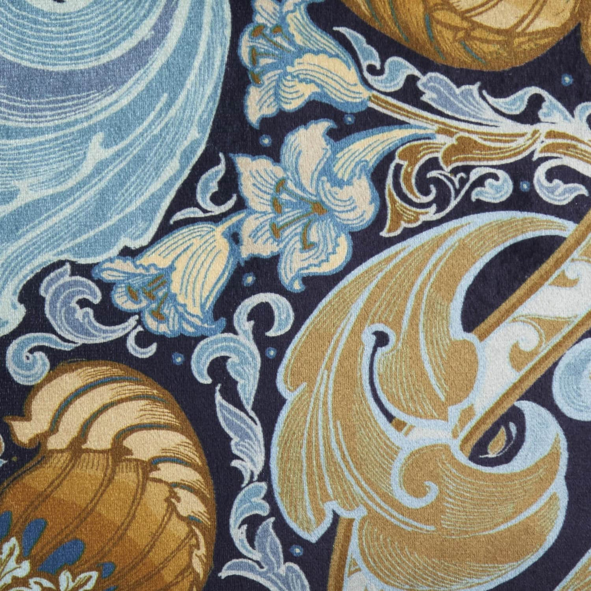 Laurence Llewelyn-Bowen Down the Dilly Blue Ochre Cushion Cover 43cm x 43cm - Ochre - Down The Dilly Cushion In Ochre Blue 43 X 43Cm 4