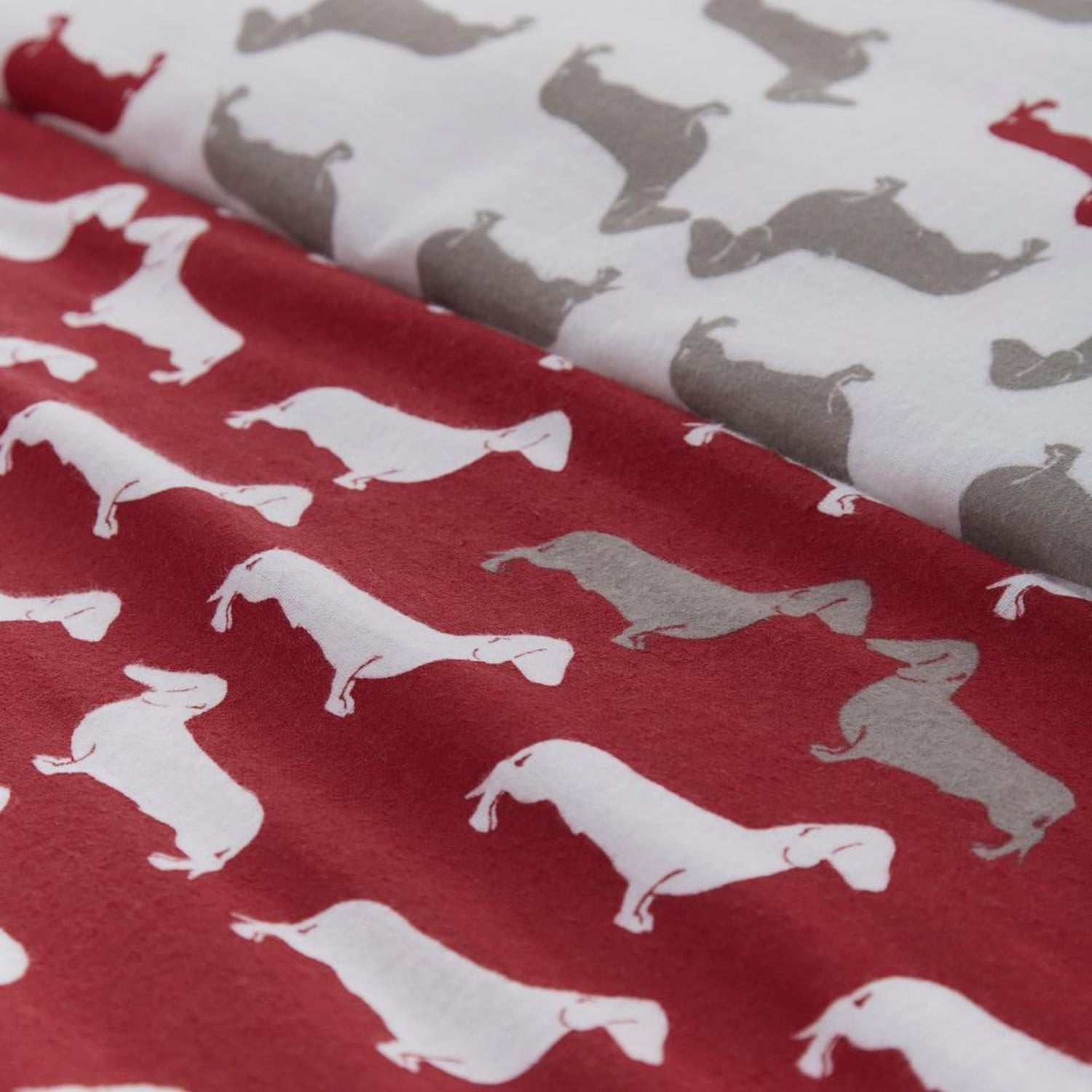 Dudley Love Brushed Cotton Flannelette Duvet Cover Set - Red - Dudley Love Duvet Cover Set In Red 2