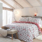Dudley Love Brushed Cotton Flannelette Duvet Cover Set - Red - Dudley Love Duvet Cover Set In Red 4