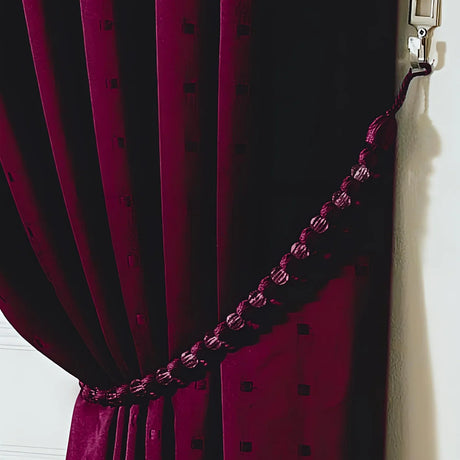 Earl Rope Curtain Tie Back - Single in Aubergine - Image 2