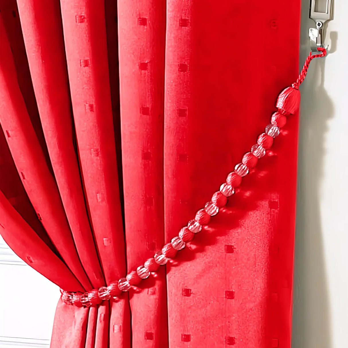 Earl Rope Curtain Tie Back - Single in Cerise - Image 3