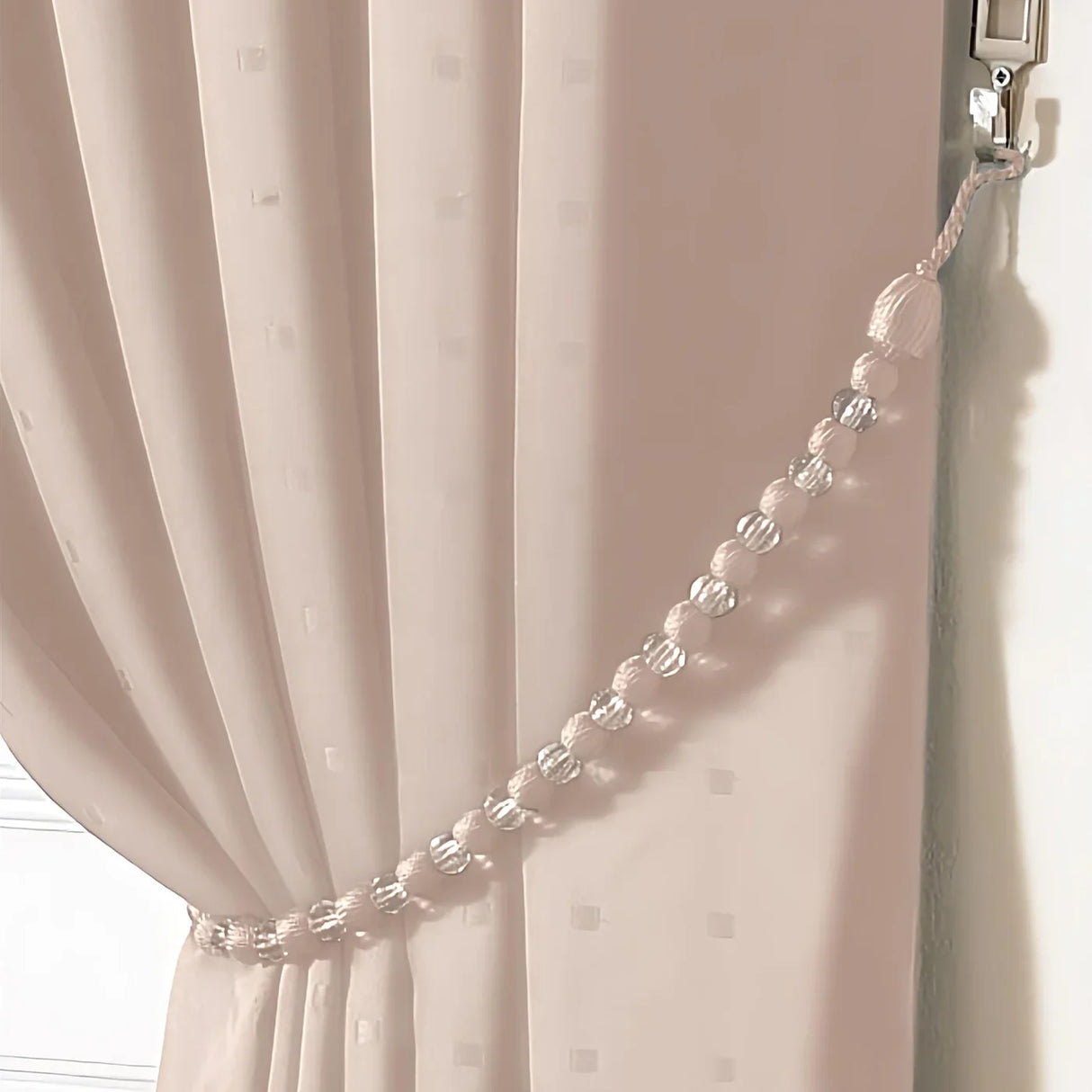 Earl Rope Curtain Tie Back - Single in Cream - Image 2