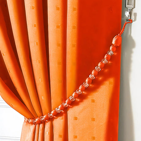 Earl Rope Curtain Tie Back - Single in Orange - Image 2