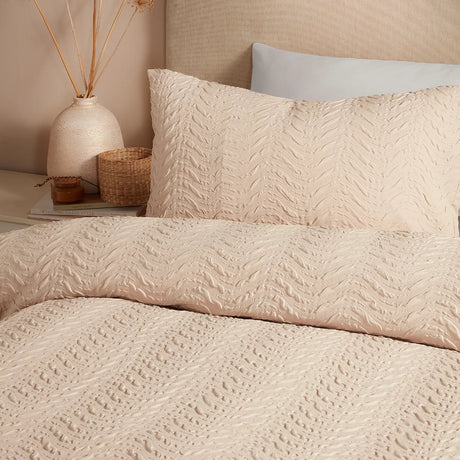 Embossed Curve Duvet Cover Set by Serene