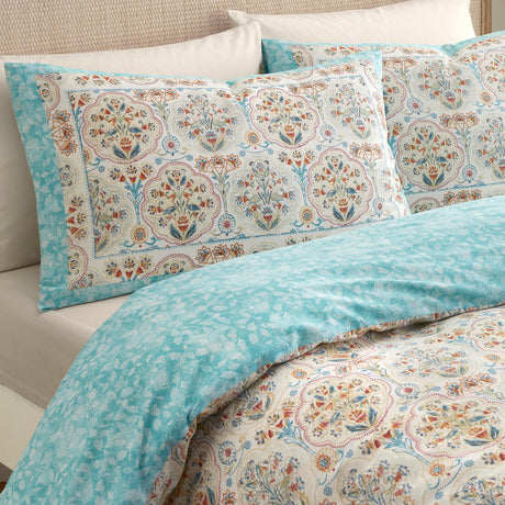 Dreams & Drapes Edena Floral Print Polycotton Duvet Cover Set Natural 3