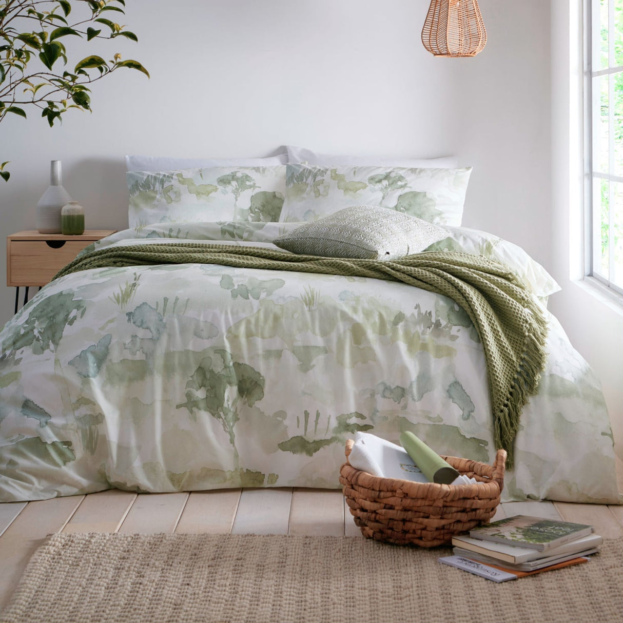 Edale 100% Cotton Duvet Cover - Green