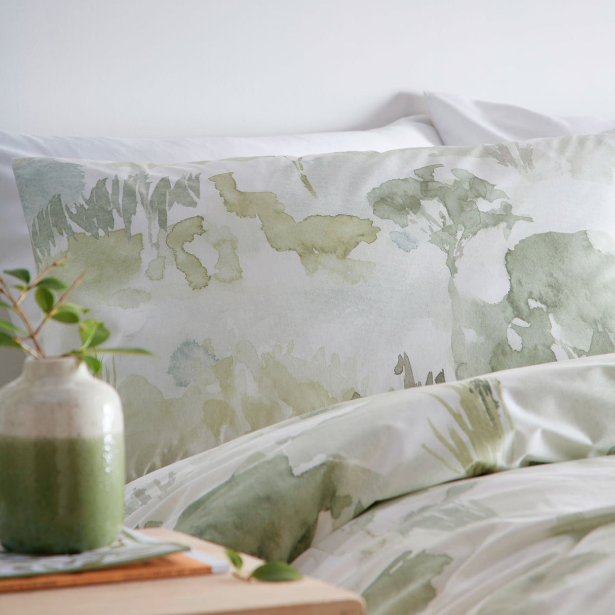 Edale 100% Cotton Duvet Cover - Green - Edale Duvet Cover Set In Green 2