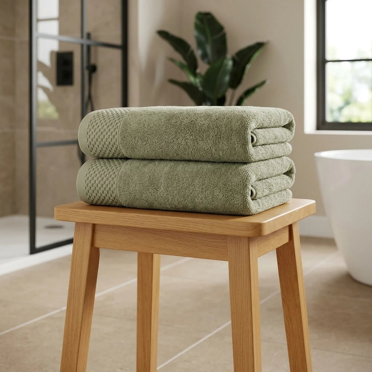 Eden 500gsm Olive 100% Cotton Towels-4